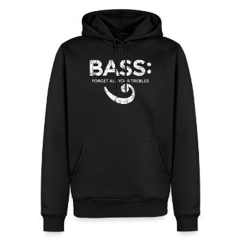 BASS - Forget all your trebles (Vintage/Blanc) - Sweat à capuche Premium bio Homme - noir - Devant - Nico (187cm)