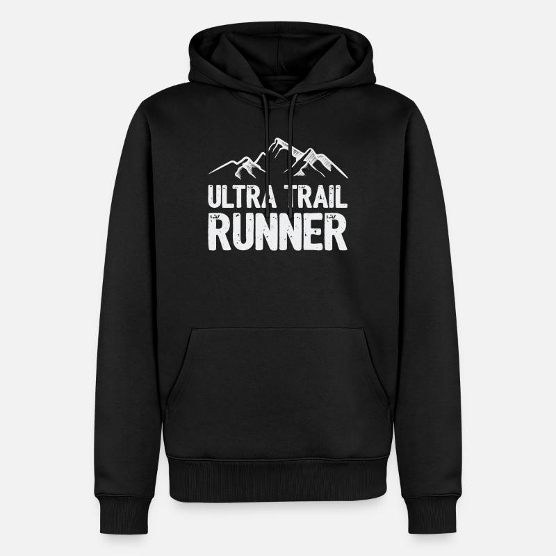 Ultra Trail Runner - Männer Premium Bio Hoodie - Schwarz