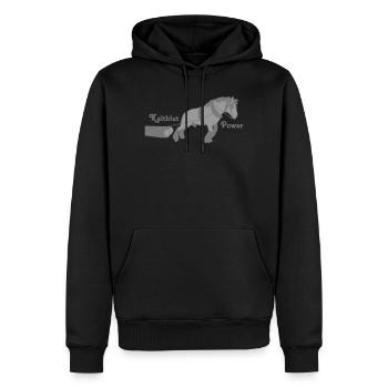 Kaltblut Power - Männer Premium Bio Hoodie - Schwarz - Vorne - Nico (187cm)