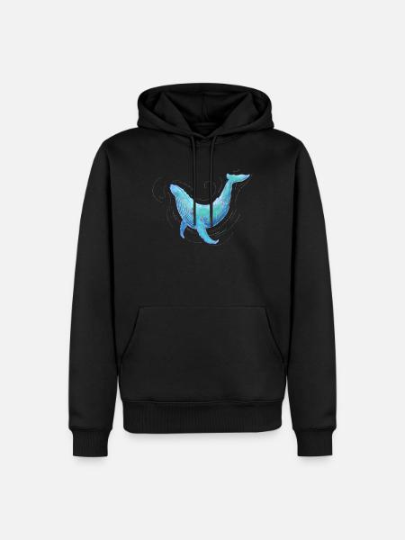 Humpback Whale - Männer Premium Bio Hoodie - Schwarz