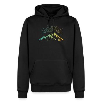 Strahlende Berge - Männer Premium Bio Hoodie - Schwarz - Vorne - Nico (187cm)