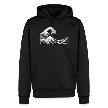 The Wave | Die Welle | Katsushika Hokusai - Männer Premium Bio Hoodie - Schwarz - Vorne - Nico (187cm)