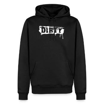 dirty brush lettering graffiti used look - Männer Premium Bio Hoodie - Schwarz - Vorne - Nico (187cm)
