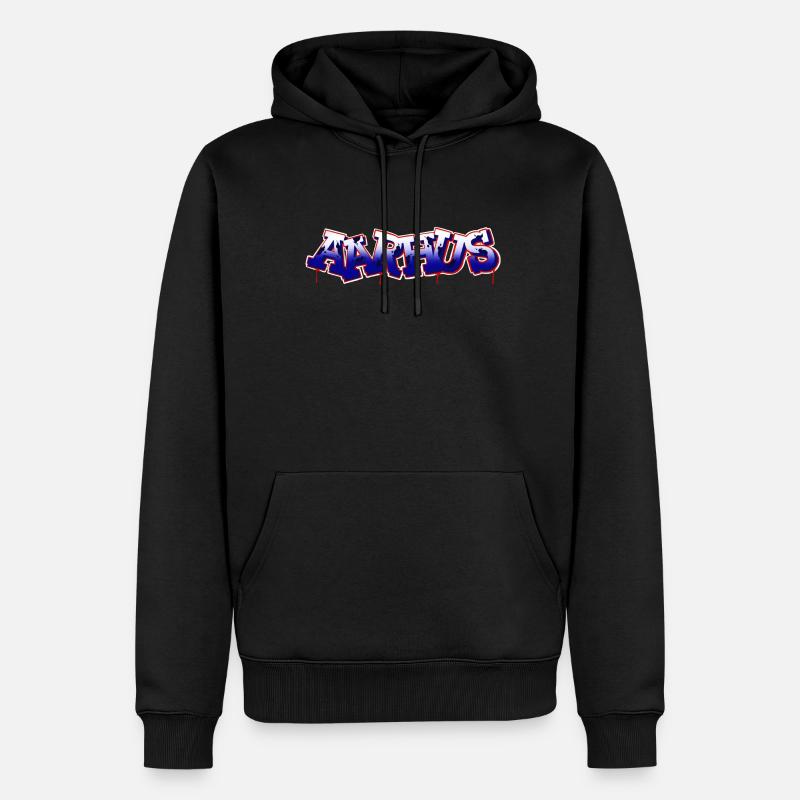 AARHUS - Männer Premium Bio Hoodie - Schwarz