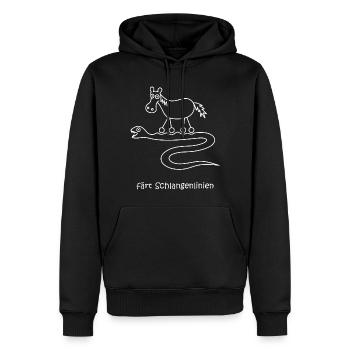 färt Schlangenlinien, Pferd mit Rädern, Schlange - Männer Premium Bio Hoodie - Schwarz - Vorne - Nico (187cm)