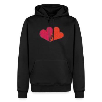 Coeurs - Sweat à capuche Premium bio Homme - noir - Devant - Nico (187cm)