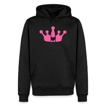 Couronne de cœur de princesse rose - Sweat à capuche Premium bio Homme - noir - Devant - Nico (187cm)