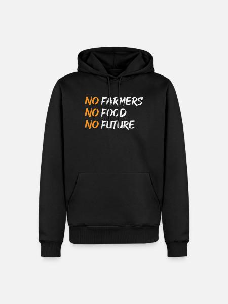 No Farmers No Food – Statement Design - Herre Premium økologisk hoodie - sort