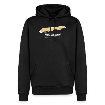 Terschelling | Vintage retro map - Men’s Premium Organic Hoodie - black - Front - Nico (187cm)