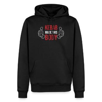 Kebab Made This Body - Männer Premium Bio Hoodie - Schwarz - Vorne - Nico (187cm)