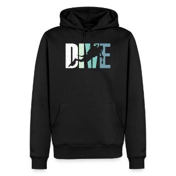 Plongeur - Sweat à capuche Premium bio Homme - noir - Devant - Nico (187cm)