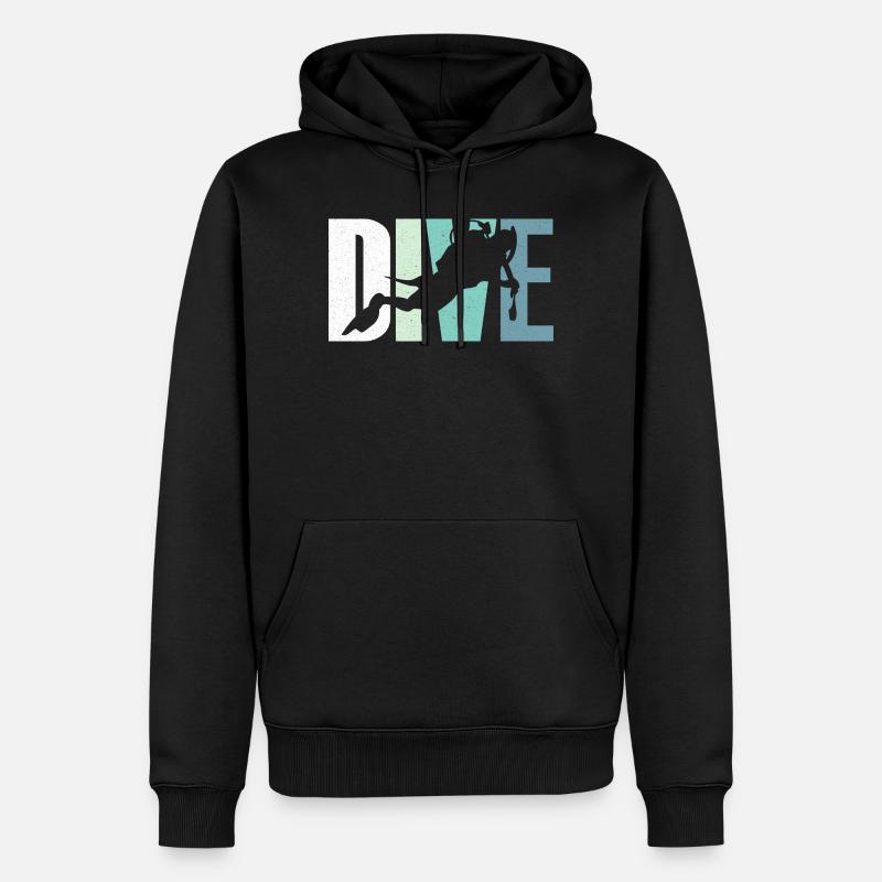Tauchen Taucher - Männer Premium Bio Hoodie - Schwarz