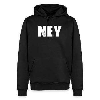 Ancre NEY - Sweat à capuche Premium bio Homme - noir - Devant - Nico (187cm)