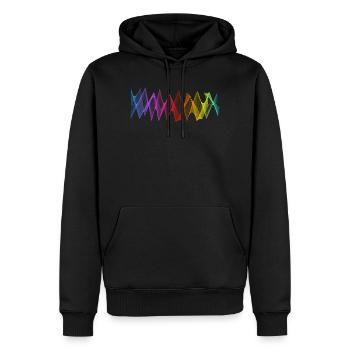Abstract Lines Design 04 - Men’s Premium Organic Hoodie - black - Front - Nico (187cm)