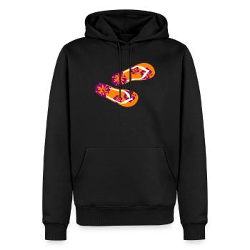 Badelatschen Hawai lila Flip Flops Sommer Urlaub - Männer Premium Bio Hoodie - Schwarz - Vorne - Nico (187cm)