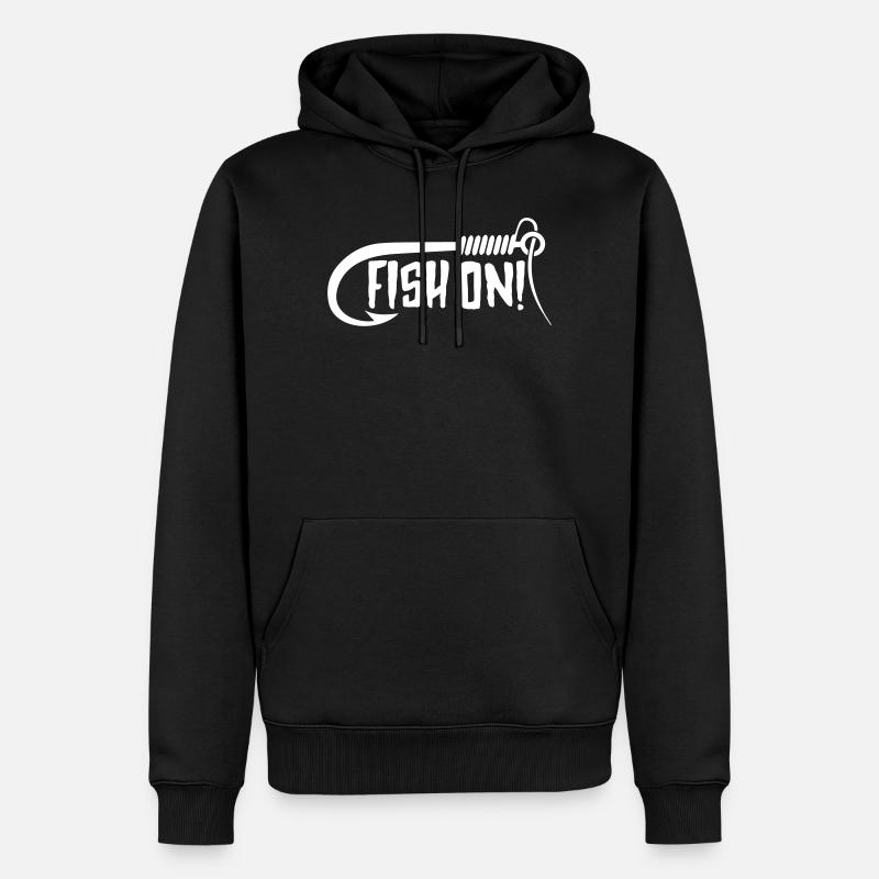 Pêcheur, pêcheur, pêche, dire, pêche - Sweat à capuche Premium bio Homme - noir