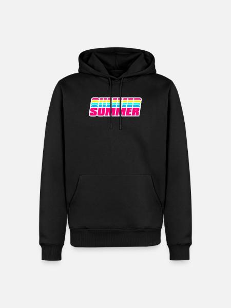 Retro Summer | 80s Style Rainbow - Men’s Premium Organic Hoodie - black