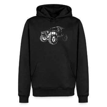 4x4 Offroad Car Truck Symbol Off-Road Dirt Logo - Sweat à capuche Premium bio Homme - noir - Devant - Nico (187cm)