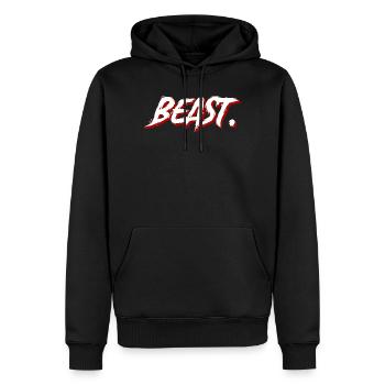 Beast Graffiti Brush Texte - Sweat à capuche Premium bio Homme - noir - Devant - Nico (187cm)