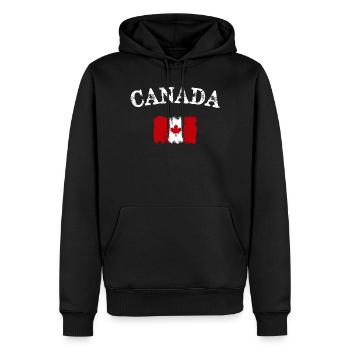 Pinselstrich der kanadischen Flagge - Männer Premium Bio Hoodie - Schwarz - Vorne - Nico (187cm)