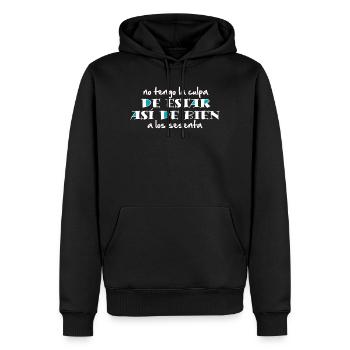 Tellement bon à 60 ans (sombre) - Sweat à capuche Premium bio Homme - noir - Devant - Nico (187cm)