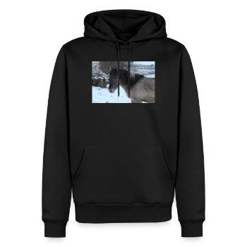 Affiche Cheval Cheval - Sweat à capuche Premium bio Homme - noir - Devant - Nico (187cm)