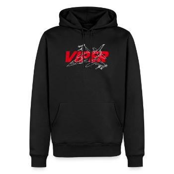 F-16 Viper / Fighting Falcon Düsenjäger / F16 - Männer Premium Bio Hoodie - Schwarz - Vorne - Nico (187cm)