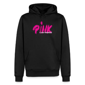 PINK Empowerment/ pink ribbon - Männer Premium Bio Hoodie - Schwarz - Vorne - Nico (187cm)