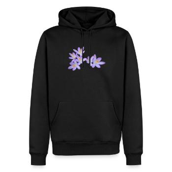 Purple spring flowers (crocus) - Men’s Premium Organic Hoodie - black - Front - Nico (187cm)