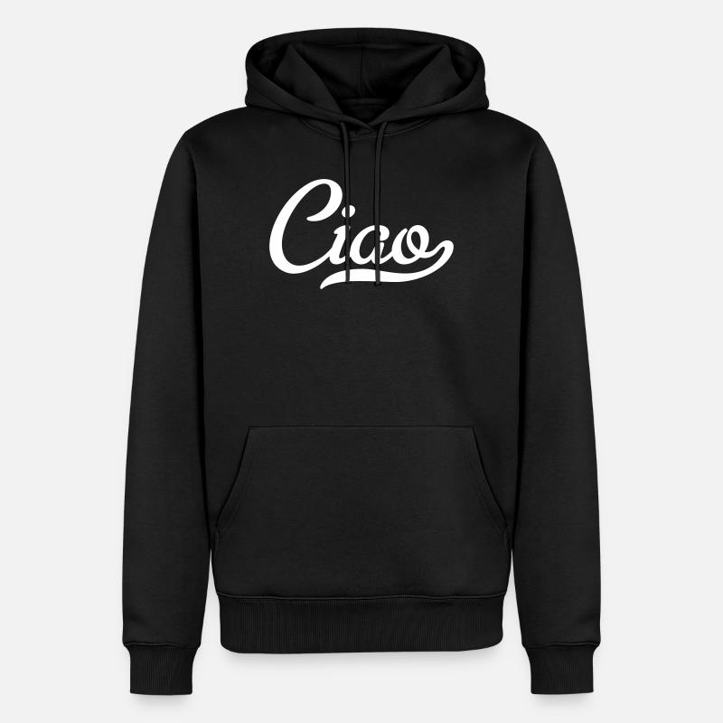 ciao - Männer Premium Bio Hoodie - Schwarz