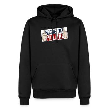 Fick die Polizei - Männer Premium Bio Hoodie - Schwarz - Vorne - Nico (187cm)
