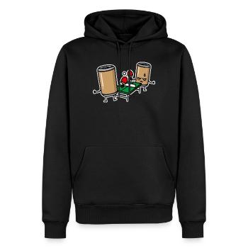 Bier Pong Cartoon Tischtennis Bierdose Ping Pong - Männer Premium Bio Hoodie - Schwarz - Vorne - Nico (187cm)