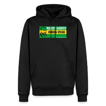 Garvey Brennender Speer Shirt - Männer Premium Bio Hoodie - Schwarz - Vorne - Nico (187cm)