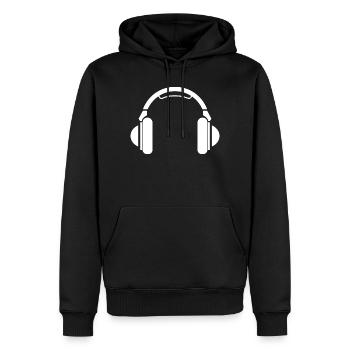 earphones headphones music musik symbol icon - Männer Premium Bio Hoodie - Schwarz - Vorne - Nico (187cm)
