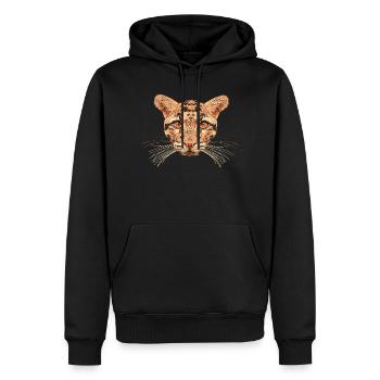 Raubkatzen outfit, Nebelparder, gesche raubkatze - Männer Premium Bio Hoodie - Schwarz - Vorne - Nico (187cm)