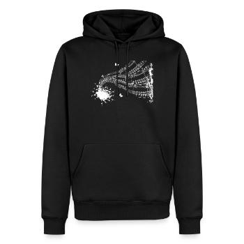Symphonie à partitions flottantes - Sweat à capuche Premium bio Homme - noir - Devant - Nico (187cm)
