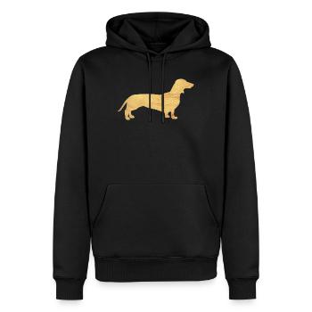 Dackel Gold Herrchen Frauchen Hund Hundefan Tier - Männer Premium Bio Hoodie - Schwarz - Vorne - Nico (187cm)