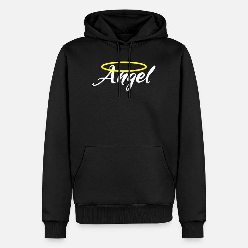 Ich bin ein Engel - Angel - Männer Premium Bio Hoodie - Schwarz