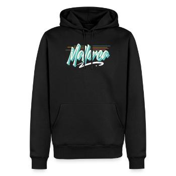 Mallorca - Männer Premium Bio Hoodie - Schwarz - Vorne - Nico (187cm)