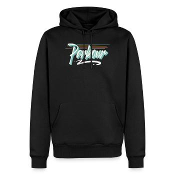 Parkour - Sweat à capuche Premium bio Homme - noir - Devant - Nico (187cm)