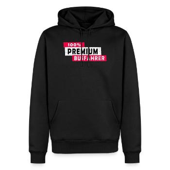 100% Premium Busfahrer Design / Geschenkidee - Männer Premium Bio Hoodie - Schwarz - Vorne - Nico (187cm)