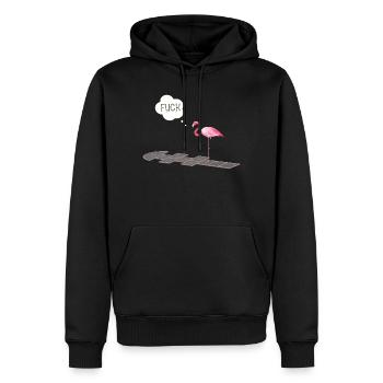 Flamant rose avec un problème - Sweat à capuche Premium bio Homme - noir - Devant - Nico (187cm)