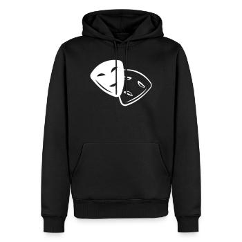 Masque Rires Les sentiments Comédie Tragédie - Sweat à capuche Premium bio Homme - noir - Devant - Nico (187cm)
