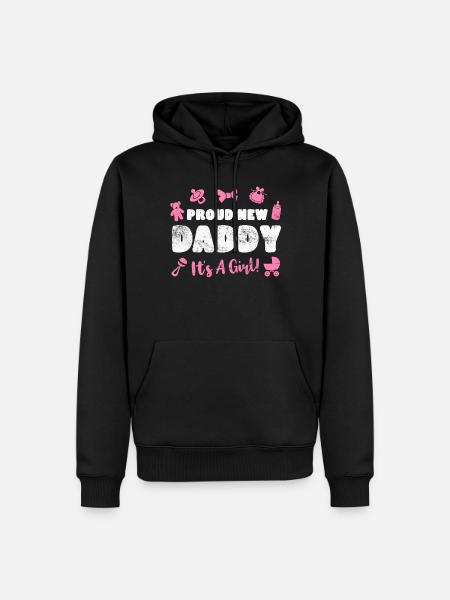 Père Paternité bébé naissance - Sweat à capuche Premium bio Homme - noir