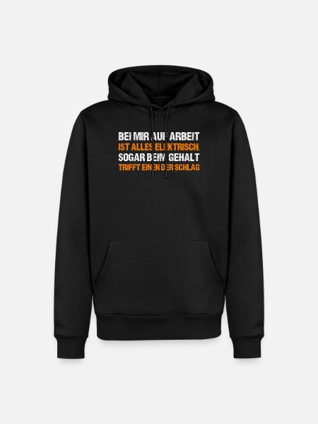 BEI MIR AUF ARBEIT - Männer Premium Bio Hoodie - Schwarz