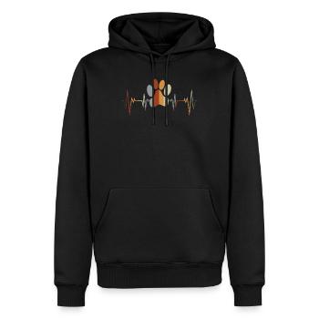 Herzschlag Hund Pfote Frequenz Hundeliebe Hunde - Männer Premium Bio Hoodie - Schwarz - Vorne - Nico (187cm)