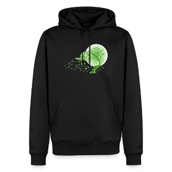 Japan Japanisch Mode Bonsai Mond Fantasie - Männer Premium Bio Hoodie - Schwarz - Vorne - Nico (187cm)