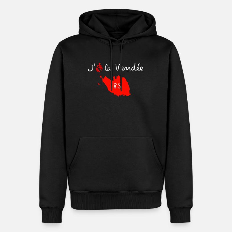 j'aime la vendee carte 85 - Sweat à capuche Premium bio Homme - noir