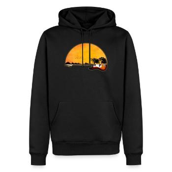 Gitarre Natur - Männer Premium Bio Hoodie - Schwarz - Vorne - Nico (187cm)