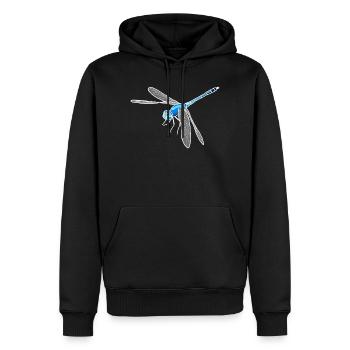 Libelle - Männer Premium Bio Hoodie - Schwarz - Vorne - Nico (187cm)